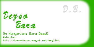 dezso bara business card