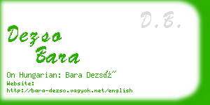 dezso bara business card